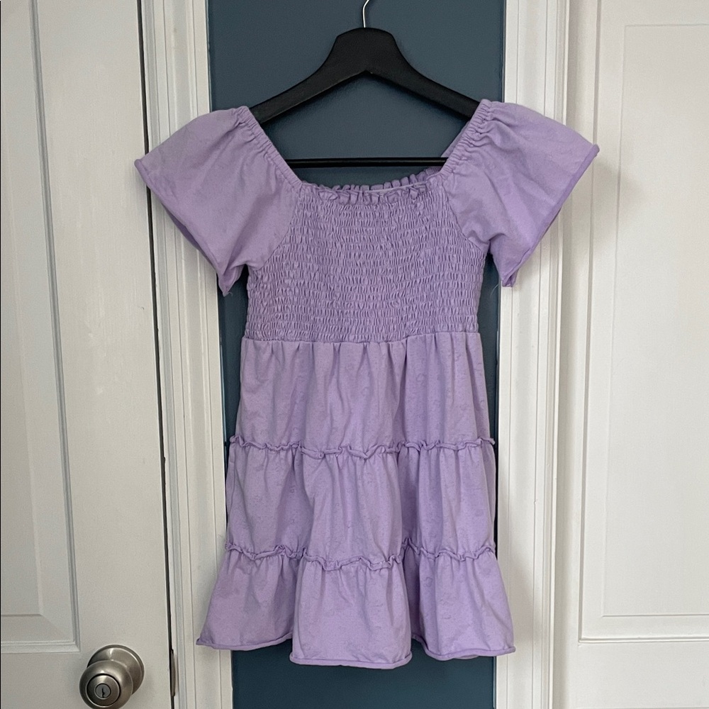 Cutie Patootie Lavender Smocked Dress Girls 6/7 | Puff‎ Sleeve Tiered